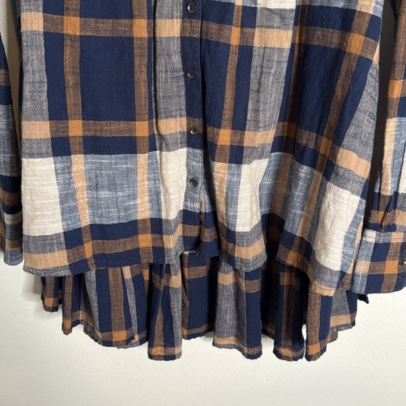 Free People Peppy Plaid Oversized Button Down Shirt Size XS Cabincore - Picture 5 of 8